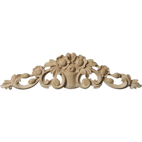 Bradford Flower Basket with Scrolls Onlay, Small (ONL12X03X01BR)