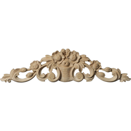 Bradford Flower Basket with Scrolls Onlay, Small (ONL12X03X01BR)