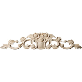 Bradford Flower Basket with Scrolls Onlay, Medium (ONL25X05X01BR)