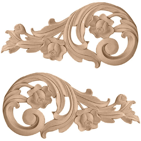 Rose Scrolls Onlay, Pair Medium (ONL09X04X01RO)