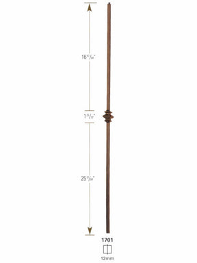 1701 Single Knuckle 12mm Iron Baluster