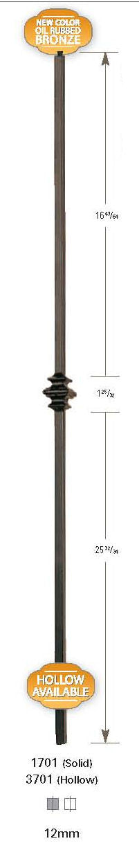 3701 Hollow Single Knuckle 12mm Baluster