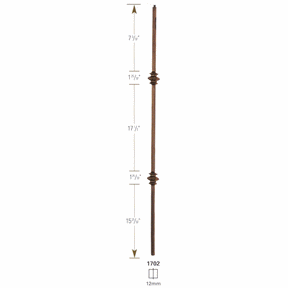 1702 (Solid), or 3702 (Hollow) Double Knuckle Baluster