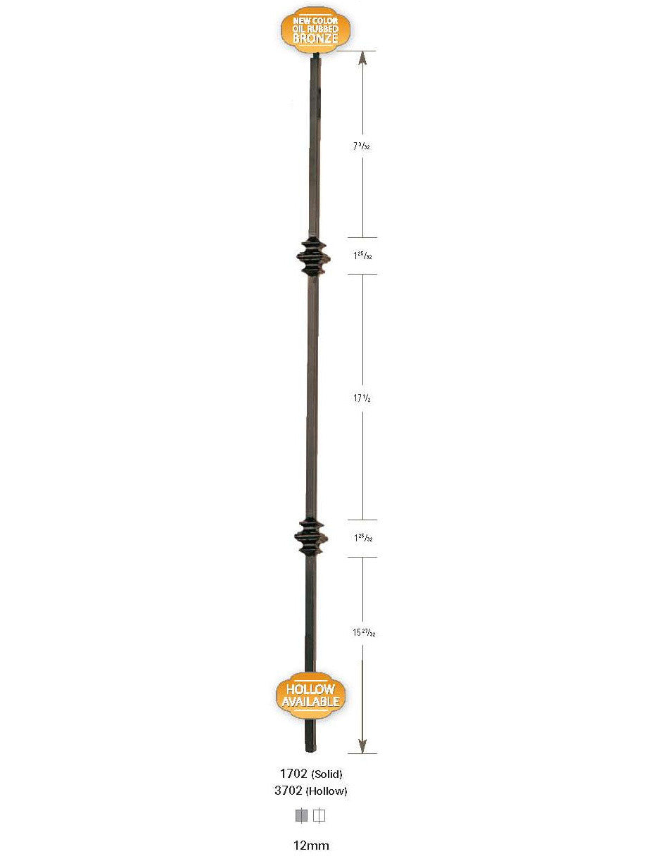 1702 Double Knuckle 12mm Iron Baluster