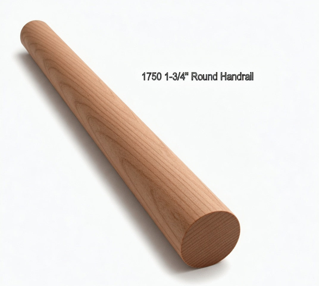1750 1-3/4" Full Round Handrail, Alder