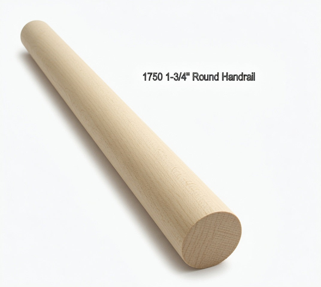 1750 1-3/4" Full Round Handrail, Poplar