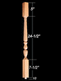 1805 37.5" 1800's Plain Square Top Baluster