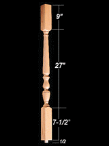 1805 44" 1800's Plain Square Top Baluster