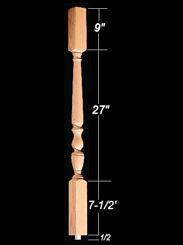 1805 44" 1800's Plain Square Top Baluster