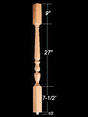 1805 44" 1800's Plain Square Top Baluster