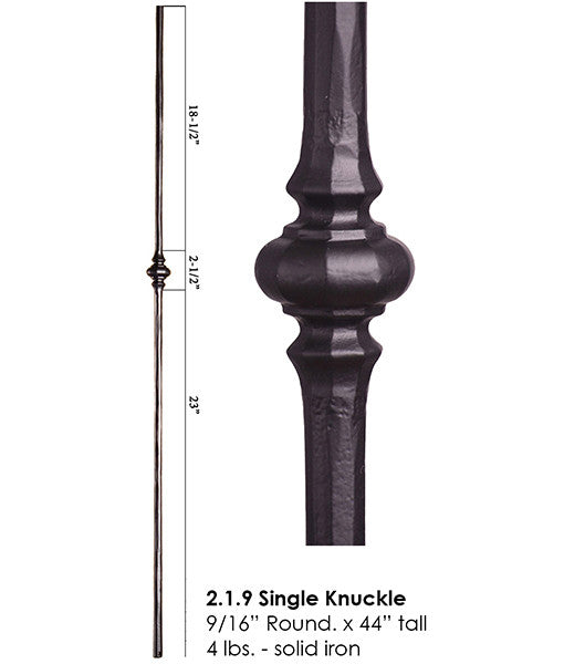 HF2.1.9 Single Knuckle Round Tuscan Iron Baluster