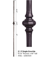 HF2.1.9 Single Knuckle Round Tuscan Iron Baluster
