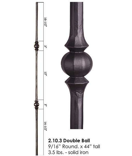 HF2.10.3 Tuscan Double Knuckle Round Iron Baluster