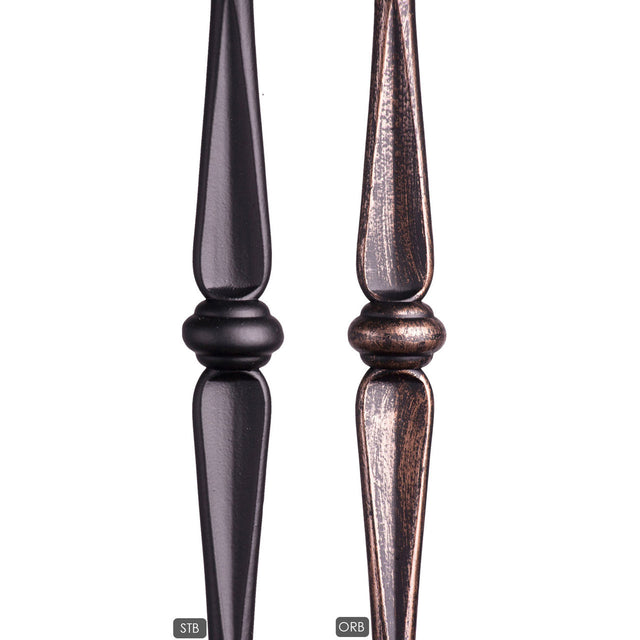 Round Gothic Single Knuckle available in a satin black and oil rubbed bronze powder coat.