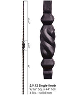 HF2.9.12 Hammered Single Knob