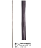 HF2.9.21 Forged Round Bar, Solid Iron