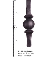 HF2.9.28 Tuscan Hammered Iron Single Ball