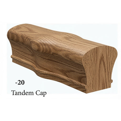 7020 Two Opening Tandem Newel Cap for the 6010 Handrail, Hickory