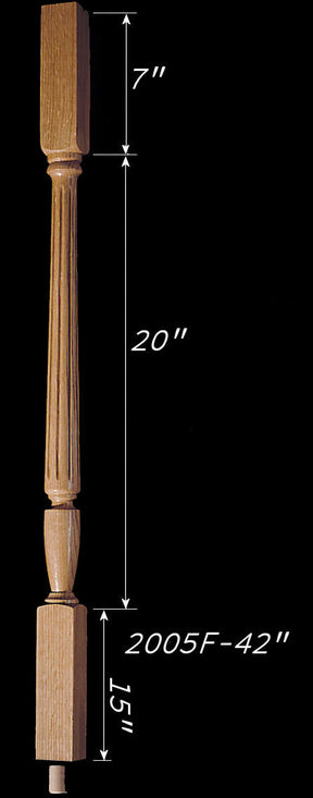 C-2005F 42" Fluted Carolina Baluster