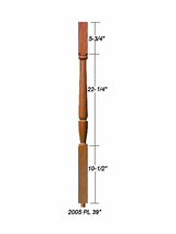 2005 39" Bunker Hill Baluster Dimensional Information