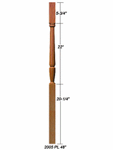 2005 48" Bunker Hill Baluster Dimensional Information