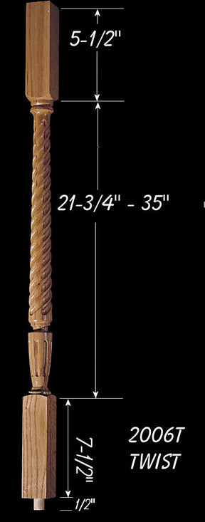 C-2006T 35" Twist Carolina Baluster