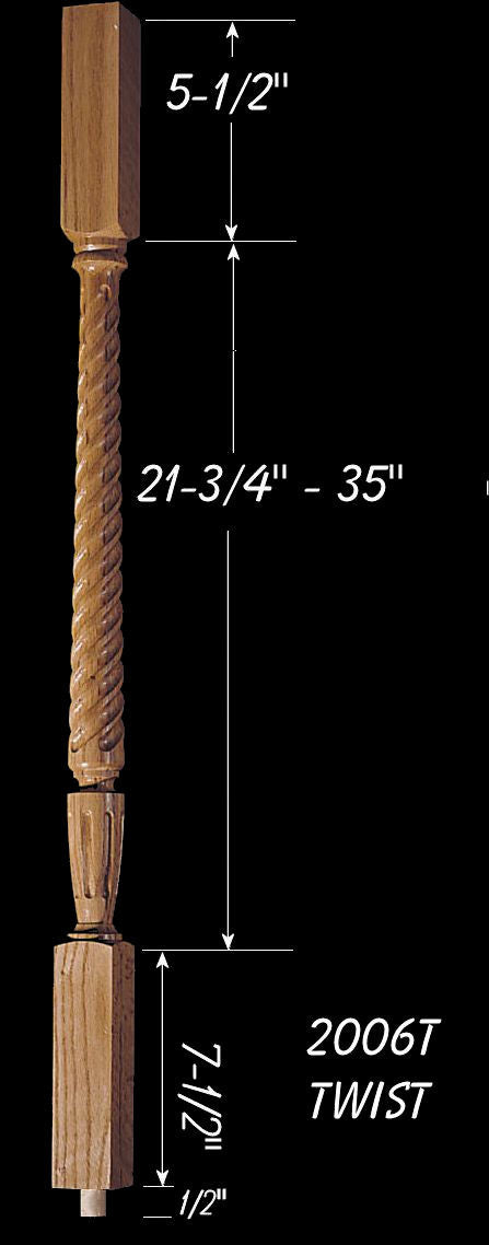 C-2006T 35" Twist Carolina Baluster