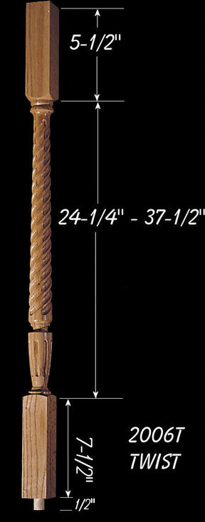 C-2006T 37-1/2" Twist Carolina Baluster