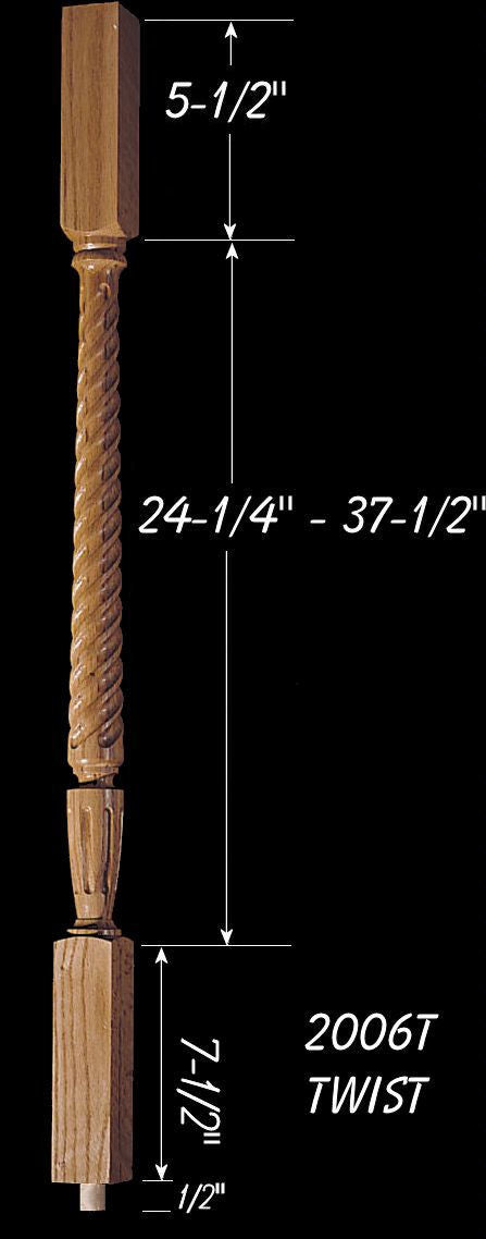 C-2006T 37-1/2" Twist Carolina Baluster