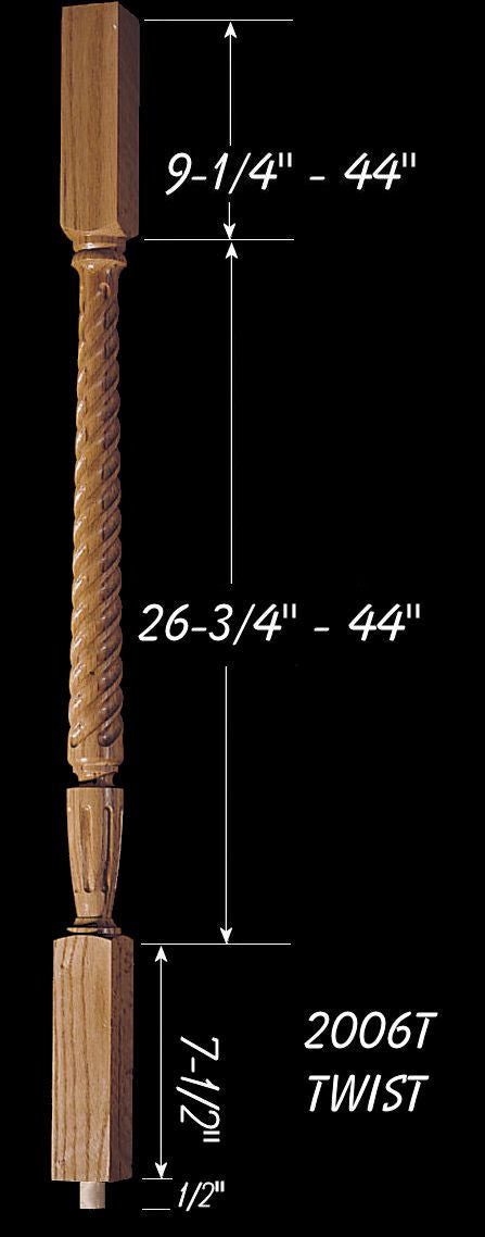 C-2006T 44" Twist Carolina Baluster