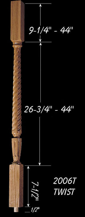 C-2006T 44" Twist Carolina Baluster