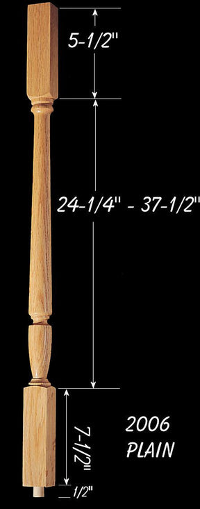 C-2006 37-1/2" Plain Carolina Baluster