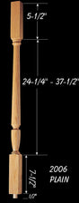 C-2006 37-1/2" Plain Carolina Baluster