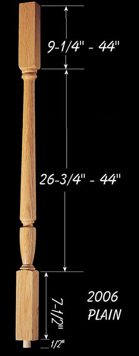 C-2006 44" Plain Carolina Baluster