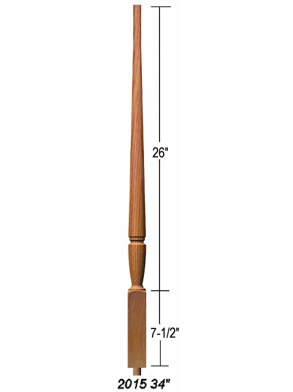 2015 34" Bunker Hill Baluster Dimensional Information