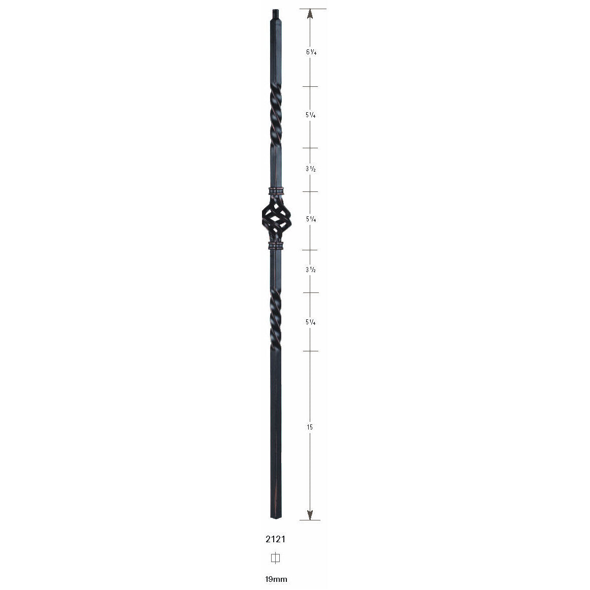 2121 19mm Single Basket Large Hollow Baluster