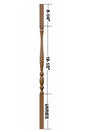 F-2200 36" Fluted Utah Classic Baluster (Plain Version Illustrated) Dimensional Information