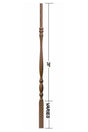2215 36" Utah Classic Pin Top Baluster (Plain Version Illustrated) Dimensional Information