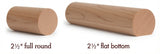 2250 Alder 2-1/4" Full Round or Round with Flat Bottom Handrail