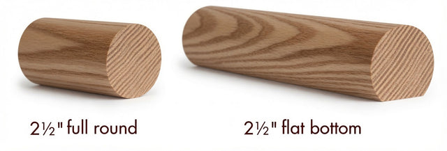 2250 Ash 2-1/4" Full Round or Round with Flat Bottom Handrail