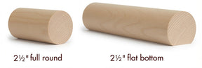 2250 Birch 2-1/4" Full Round or Round with Flat Bottom Handrail