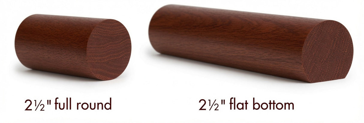 2250 Brazilian Cherry 2-1/4" Full Round or Round with Flat Bottom Handrail
