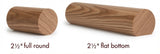 2250 Hickory 2-1/4" Full Round or Round with Flat Bottom Handrail