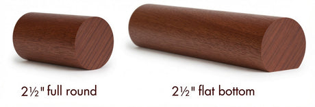 2250 Mahogany 2-1/4" Full Round or Round with Flat Bottom Handrail
