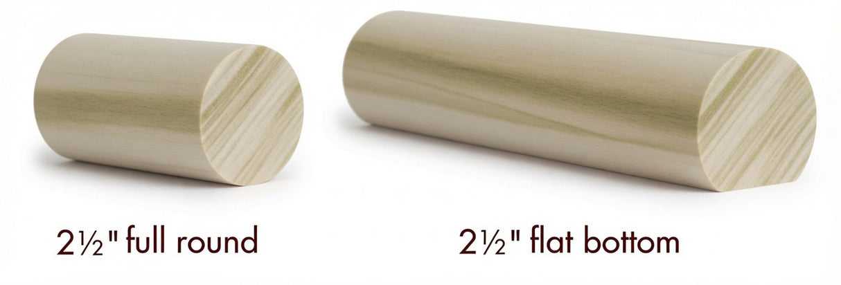 2250 Poplar 2-1/4" Full Round or Round with Flat Bottom Handrail