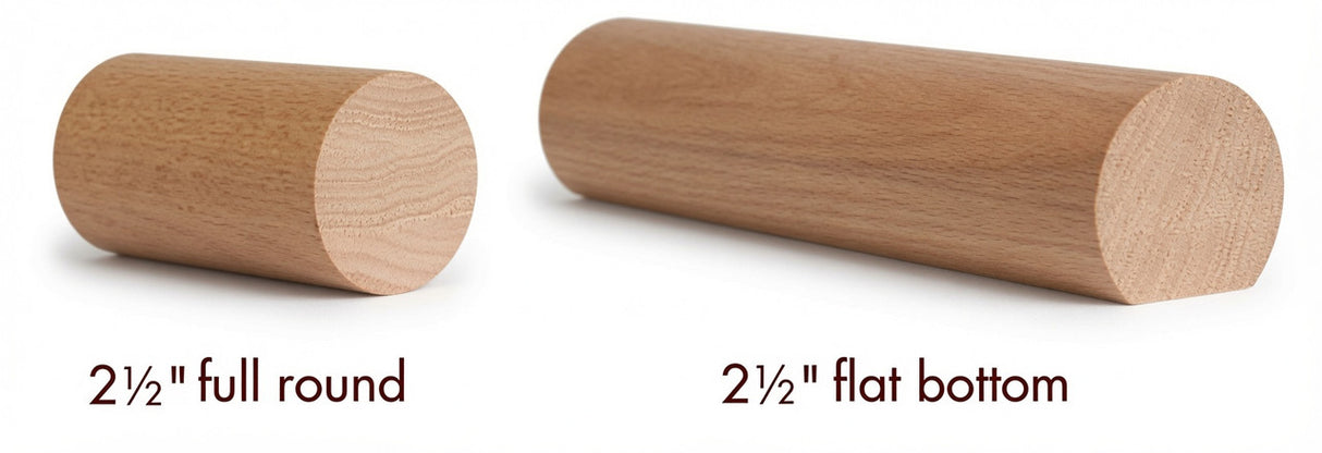 2250 2-1/4" Round (Full Round or Flat Bottom) Red Oak Handrail
