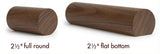 2250 Walnut 2-1/4" Full Round or Round with Flat Bottom Handrail