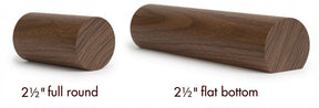 2250 Walnut 2-1/4" Full Round or Round with Flat Bottom Handrail