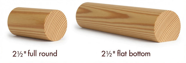 2250 Yellow Pine 2-1/4" Full Round or Round with Flat Bottom Handrail