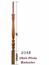 2315 36" Utah Classic Pin Top Baluster Dimensional Information